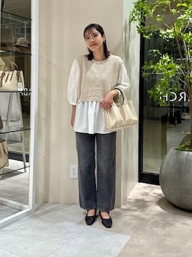 「st2508」｜「アイテム（チュニック）」を使った、REINAさん（レディース・162cm）の秋コーディネート