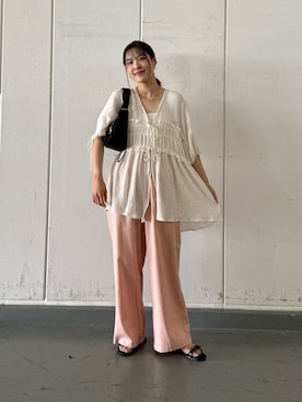 「サンダル×秋アイテム」｜REINAさん（レディース・162cm）の夏コーディネート