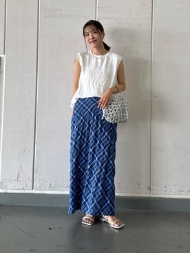 「SENSE OF PLACE by URBAN RESEARCH（センスオブプレイスバイアーバンリサーチ）のアイテム（サンダル）」を使った、REINAさん（レディース・162cm）の夏コーディネート