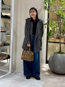 「URBAN RESEARCH（アーバンリサーチ）のアイテム（デニムパンツ）」を使った、REINAさん（レディース・162cm）の秋コーディネート