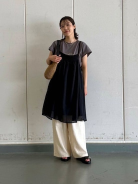 「チュニック」｜REINAさん（レディース・162cm）の夏コーディネート