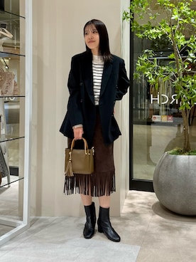 「RODE SKO（ロデスコ）のアイテム」を使った、REINAさん（レディース・162cm）の秋コーディネート