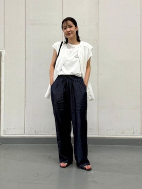 「骨格ウェーブ」｜「アイテム（ベスト）」を使った、REINAさん（レディース・162cm）の夏コーディネート