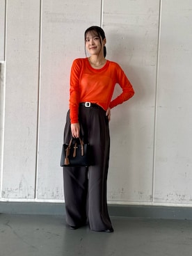 「st2508」｜「アイテム（サンダル）」を使った、REINAさん（レディース・162cm）の秋コーディネート