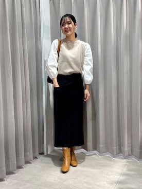 「URBANRESEARCH」｜「アイテム（ブーツ）」を使った、REINAさん（レディース・162cm）の冬コーディネート
