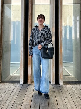 「RODE SKO」｜「アイテム（パンツ）」を使った、REINAさん（レディース・162cm）の秋コーディネート