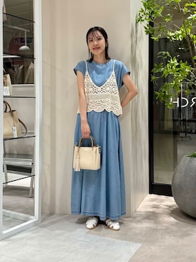 「URBANRESEARCH」｜「アイテム（ワンピース/ドレス）」を使った、REINAさん（レディース・162cm）の夏コーディネート