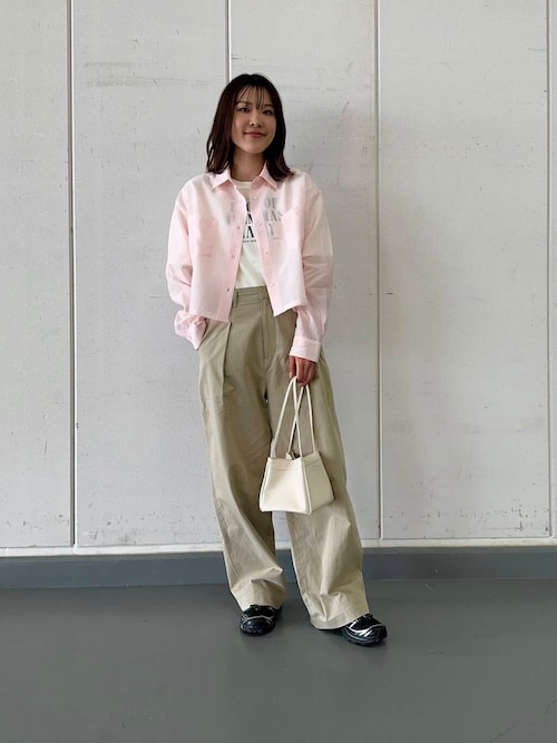 コットンタックワイドパンツ