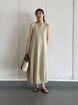 「URBANRESEARCH」｜「アイテム（ワンピース/ドレス）」を使った、REINAさん（レディース・162cm）の夏コーディネート