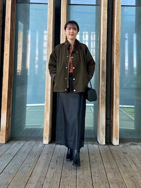 「骨格ウェーブ」｜「アイテム（その他アウター）」を使った、REINAさん（レディース・162cm）の秋コーディネート