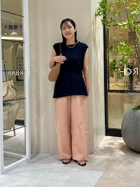 「アイテム（ベスト）」を使った、REINAさん（レディース・162cm）の夏コーディネート