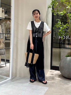 「URBANRESEARCH」｜「アイテム（ワンピース/ドレス）」を使った、REINAさん（レディース・162cm）の夏コーディネート