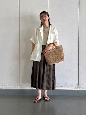 「アイテム（ジャケット/アウター）」を使った、REINAさん（レディース・162cm）の夏コーディネート