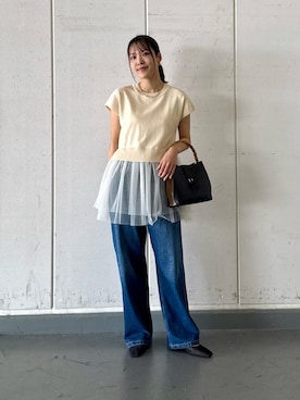 「RODE SKO（ロデスコ）のアイテム」を使った、REINAさん（レディース・162cm）の夏コーディネート