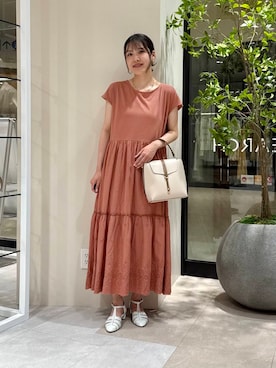 「URBANRESEARCH」｜「アイテム（ワンピース/ドレス）」を使った、REINAさん（レディース・162cm）の夏コーディネート