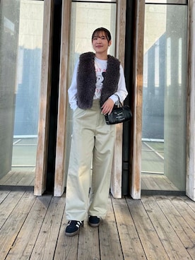 「骨格ウェーブ」｜「アイテム（その他アウター）」を使った、REINAさん（レディース・162cm）の秋コーディネート