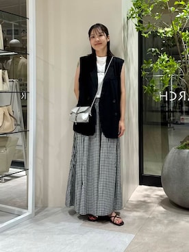 「ジレ」｜REINAさん（レディース・162cm）の夏コーディネート