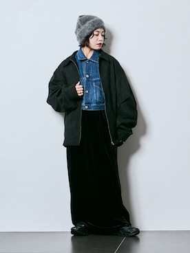「アイテム（デニムジャケット）」を使った、kitajimaさん（レディース・149cm）の秋コーディネート