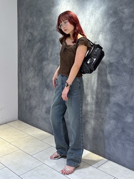 「FREE'S MART（フリーズマート）の◆レーストリムカットジャガードカットソー（Tシャツ/カットソー）」を使った、maoさん（レディース・158cm）の夏コーディネート