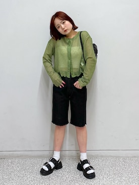 「FREE'S MART（フリーズマート）のアイテム（その他トップス）」を使った、maoさん（レディース・158cm）の夏コーディネート