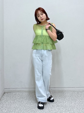 「FREE'S MART（フリーズマート）のアイテム（その他トップス）」を使った、maoさん（レディース・158cm）の夏コーディネート
