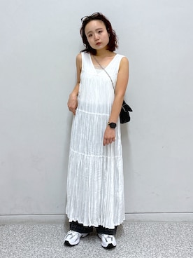「アツいコーデ全部見せ」｜「アイテム（ワンピース/ドレス）」を使った、maoさん（レディース・158cm）の夏コーディネート