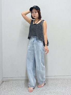 「FREE'S MART（フリーズマート）のアイテム（帽子）」を使った、maoさん（レディース・158cm）の夏コーディネート