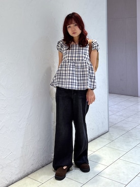 「FREE'S MART（フリーズマート）のハーフムーンバッグ（ハンドバッグ）」を使った、maoさん（レディース・158cm）の夏コーディネート