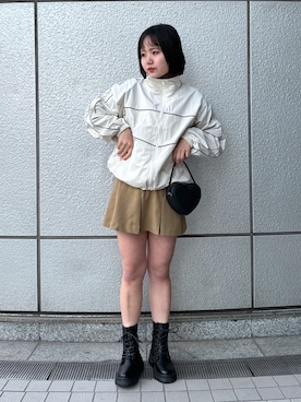 「FREE'S MART（フリーズマート）のアイテム（ナイロンジャケット）」を使った、maoさん（レディース・158cm）の春コーディネート