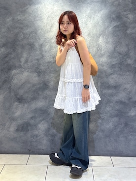 「FREE'S MART（フリーズマート）のアイテム（ワンピース）」を使った、maoさん（レディース・158cm）の夏コーディネート