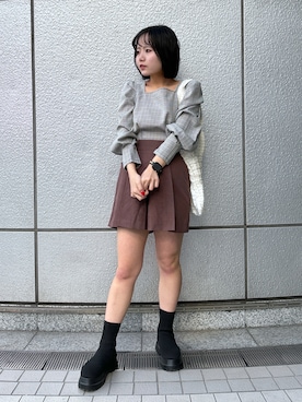 ◇タックキュロットパンツを使った人気ファッション