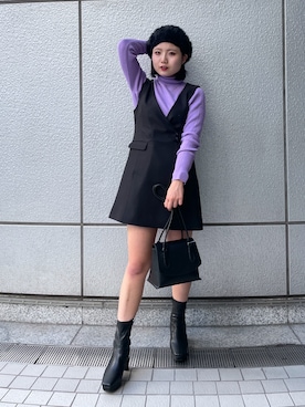 「FREE'S MART（フリーズマート）のアイテム（ハンチング/ベレー帽）」を使った、maoさん（レディース・158cm）の秋コーディネート