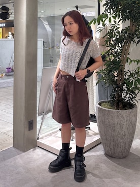 「Dr. Martens（ドクターマーチン）のアイテム」を使った、maoさん（レディース・158cm）の夏コーディネート