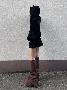 「EMODA（エモダ）のアイテム」を使った、佐藤百華さん（レディース・165cm）の秋コーディネート