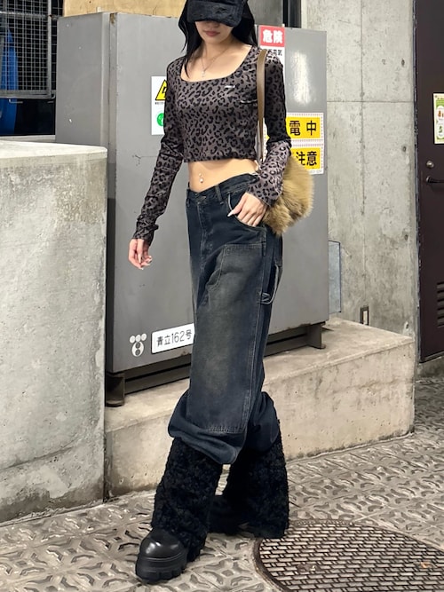 CVTVLIST ペンキペイント　コーデュロイパッチワーク　ブラックデニム　黒 セール】【VEQUM】PAINTER JEANS（デニムパンツ）｜VEQUM（VEQUM）の