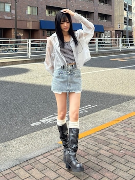 「EMODA（エモダ）のアイテム」を使った、佐藤百華さん（レディース・165cm）の冬コーディネート