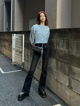 「EMODA（エモダ）のアイテム（その他シューズ）」を使った、佐藤百華さん（レディース・165cm）の秋コーディネート