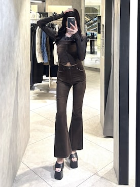 「EMODA（エモダ）のアイテム」を使った、佐藤百華さん（レディース・165cm）の春コーディネート