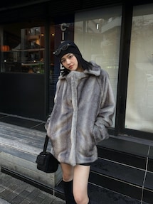 TAKEHARA CLOTHING ムートンポンチョ トスカーナラム ブラック