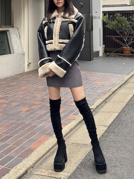 「アイテム（ブーツ）」を使った、佐藤百華さん（レディース・165cm）の夏コーディネート