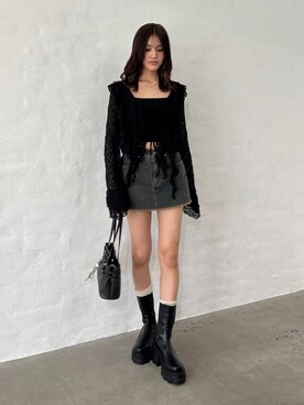 「EMODA（エモダ）のアイテム（キャミソール）」を使った、佐藤百華さん（レディース・165cm）の夏コーディネート