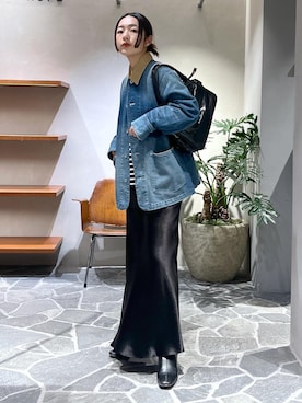 「ADAM ET ROPÉ」｜「アイテム（デニムジャケット）」を使った、muta0629さん（レディース・163cm）の冬コーディネート