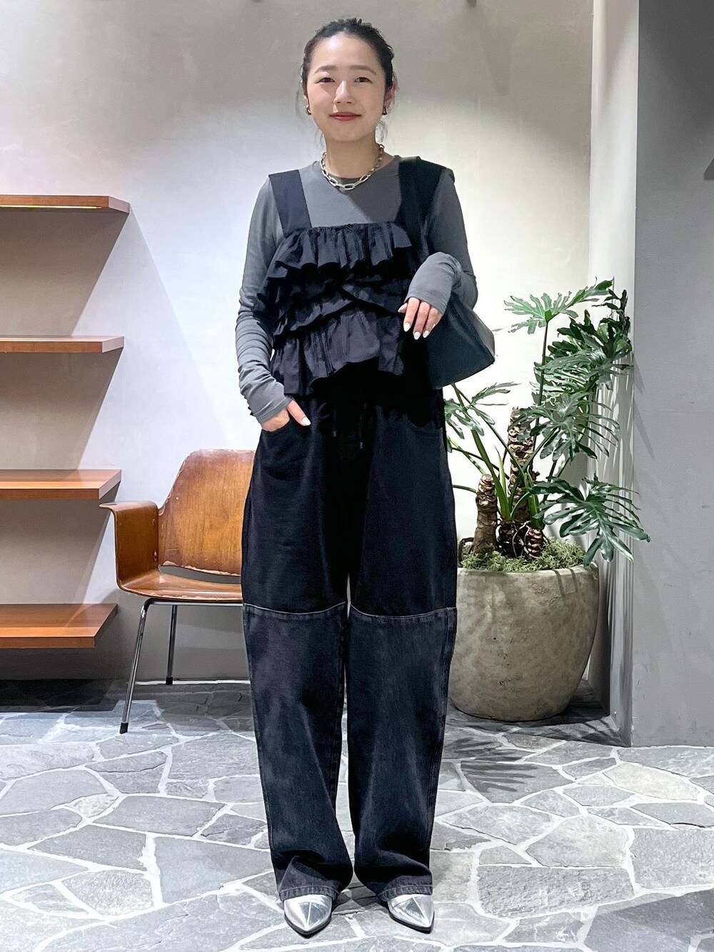 新品　Adam et Rope アダムエロペ　フリルベスト　セットロンT 黒 楽天市場】【SALE／70%OFF】フリルベストセットロンT ADAM ET