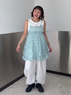 「w closet（ダブルクローゼット）のアイテム（その他パンツ）」を使った、naoさん（レディース・151cm）の夏コーディネート