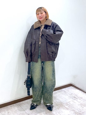 「w closet（ダブルクローゼット）のアイテム（その他アウター）」を使った、naoさん（レディース・151cm）の秋コーディネート