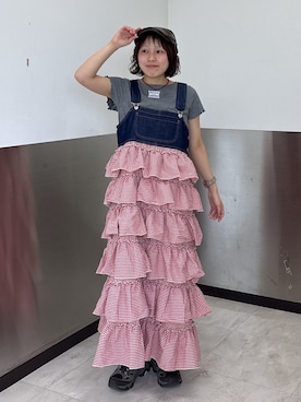 「w closet（ダブルクローゼット）のアイテム（帽子）」を使った、naoさん（レディース・151cm）の春コーディネート