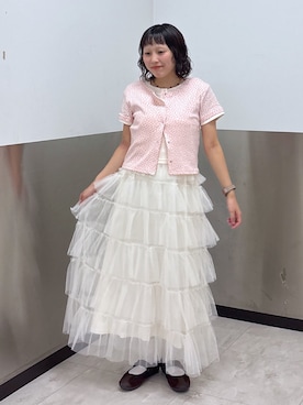「アイテム（Tシャツ/カットソー、ピンク系）」を使った、naoさん（レディース・151cm）の秋コーディネート