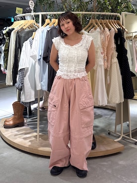 「w closet（ダブルクローゼット）のアイテム（その他パンツ）」を使った、naoさん（レディース・151cm）の夏コーディネート