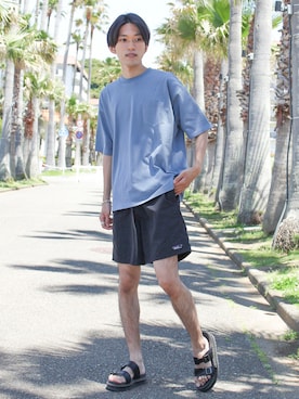 「Dr. Martens（ドクターマーチン）のアイテム（サンダル）」を使った、西村航さん（メンズ・176cm）の夏コーディネート