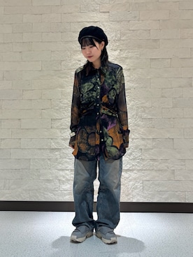 「アイテム（ハンチング/ベレー帽）」を使った、nono さん（レディース・155cm）の秋コーディネート